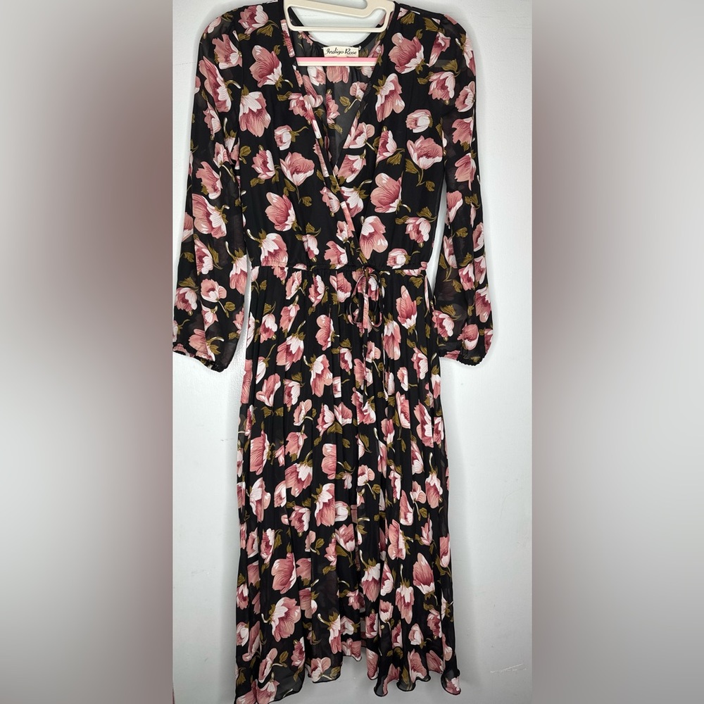 Indigo Rose black and pink dress with a small belt